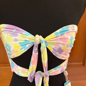 Beach Bunny Pastel Watercolor Tie-Front Bikini
